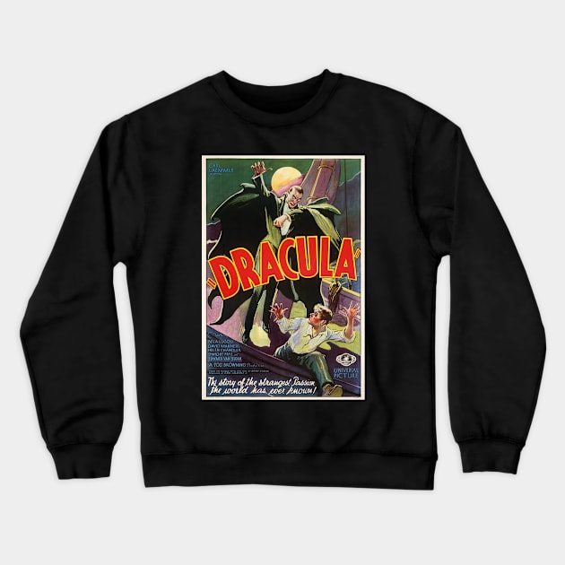 Dracula Movie Poster Crewneck Sweatshirt by MovieFunTime